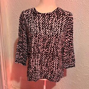 Dana Buchman Black and Pink Blouse Elegant Top